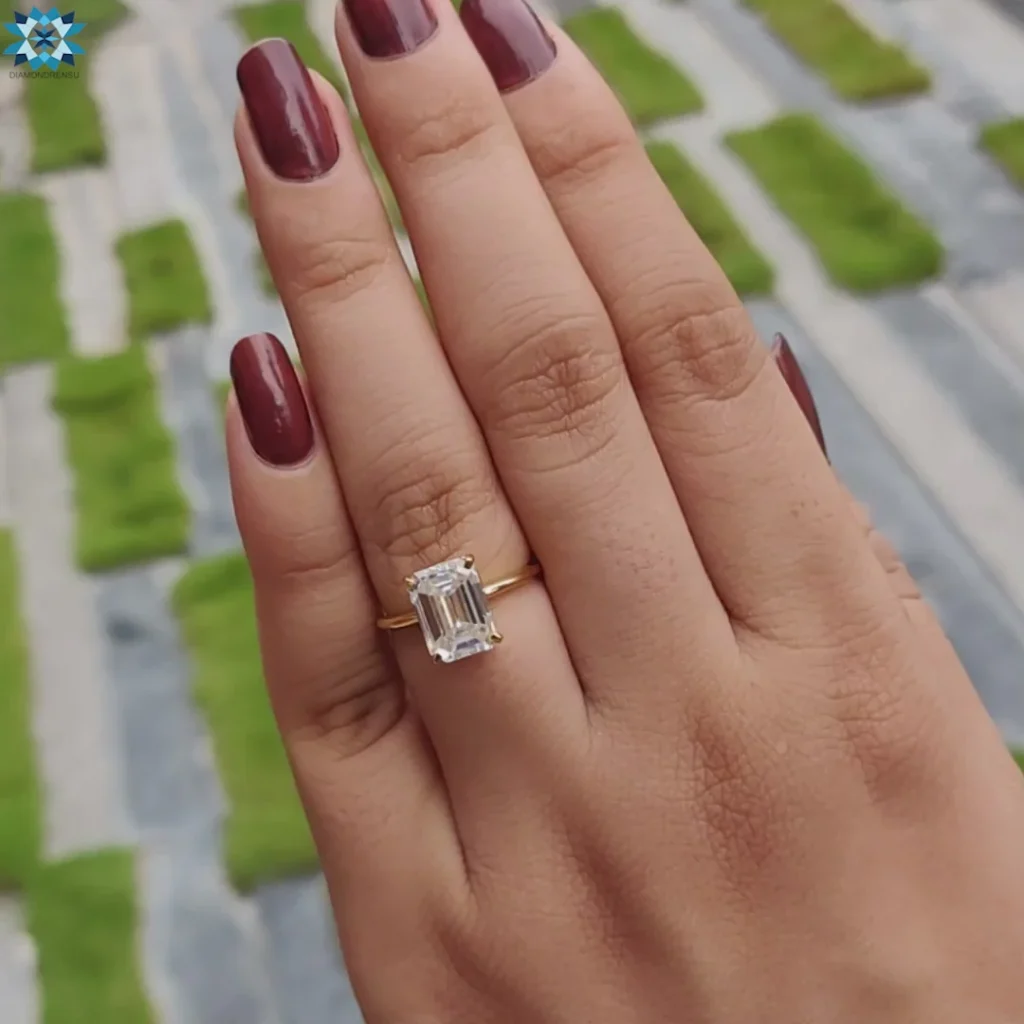 emerald cut wedding rings