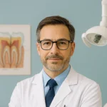 A dentist standing in his clinic.