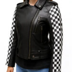 How to Wear a Women’s Checkered Studded Leather Biker Jacket Effortlessly