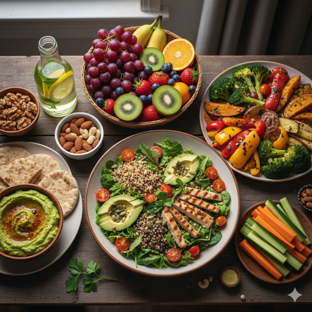 delicious yet nutritious food items on a table